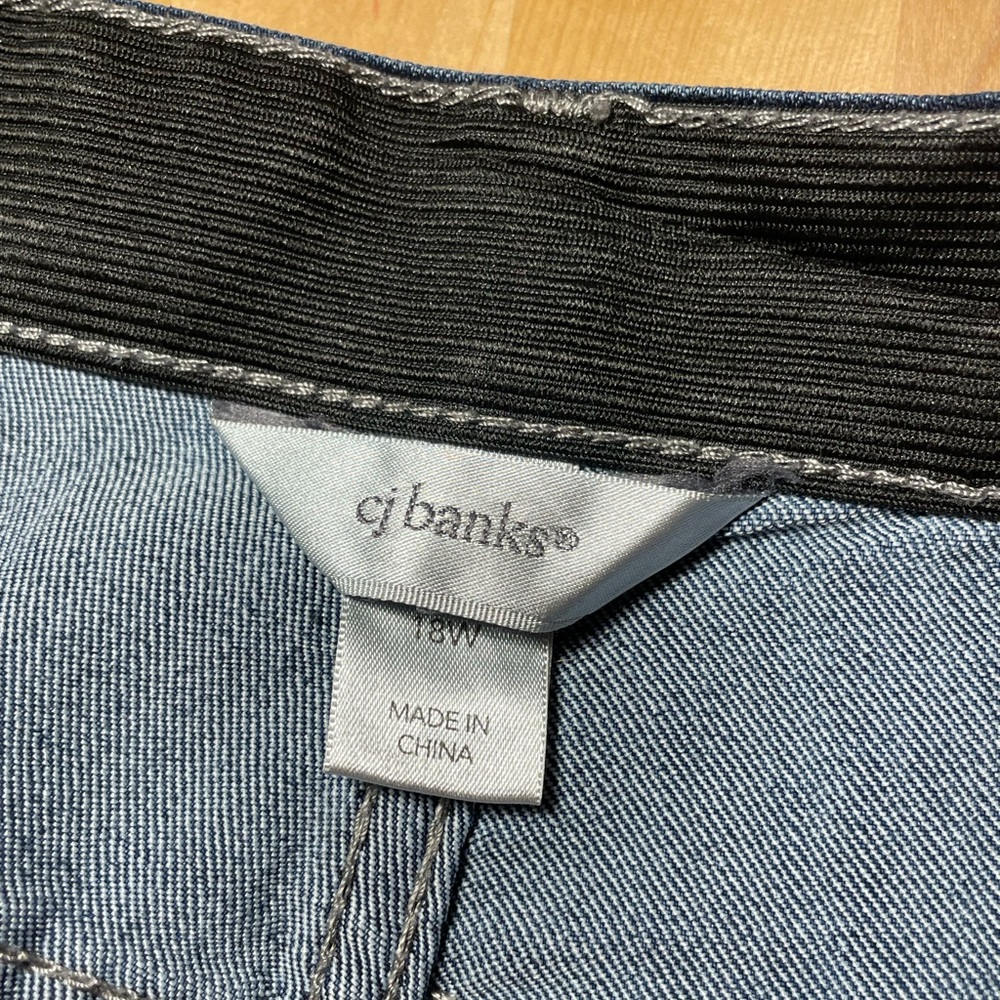 CJ Banks Classic Blue Denim Ankle Jeans